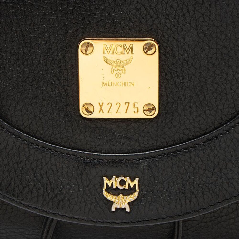 MCM Vintage Leather Logo Charms Drawstring Backpack - Picture 8 of 16